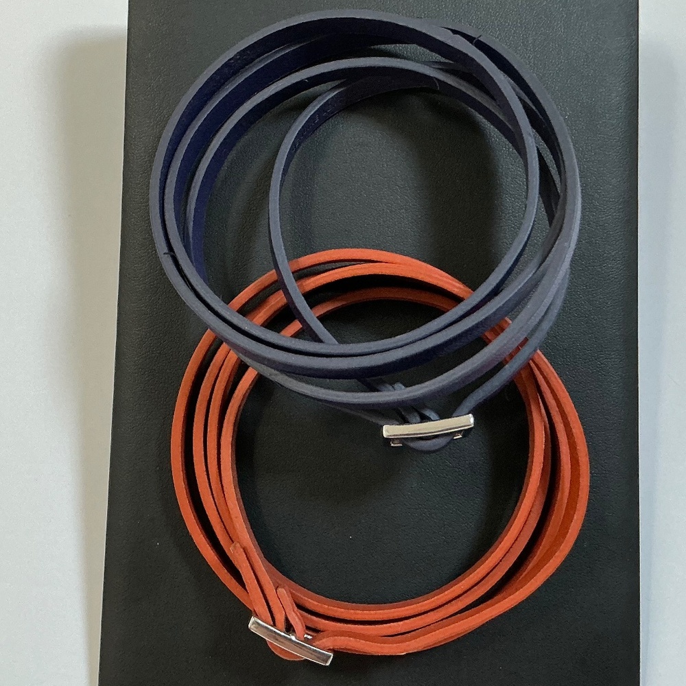 Club Monaco leather wrap bracelets and/or skinny belt